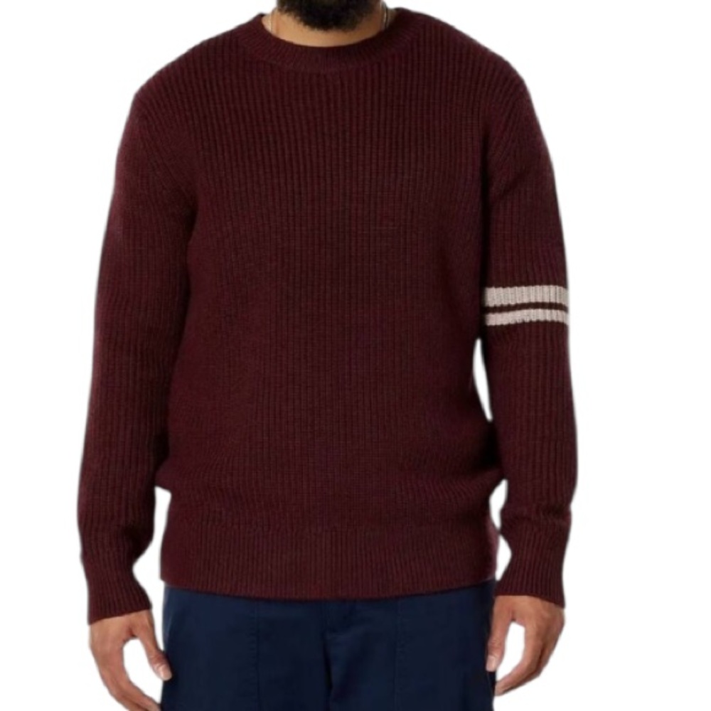 LABEL men’s GO-TO SWEATER Sweater with Striped Sleeve